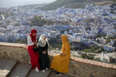 Vista de la ciudad azul de Chefchaouen desde la mezquita española. El noreste de Marruecos es el epicentro de la industria del hachís. Foto: Dahian Cifuentes