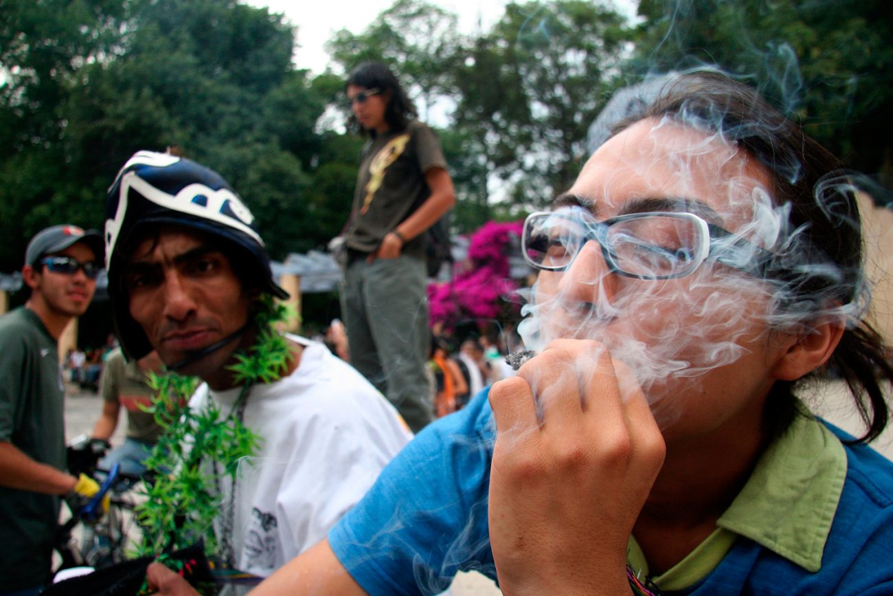 Una protesta a favor de la legalización de la marihuana en la Ciudad de México. Foto: Alejandro Saldívar