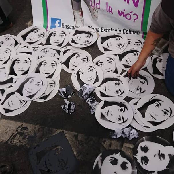 Mensajes para marcha a un año de la desaparición de Roxana Villalba. Foto: Cortesía.