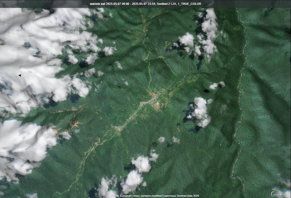 Una imagen satelital donde se busca desarrollar el proyecto Warintza.